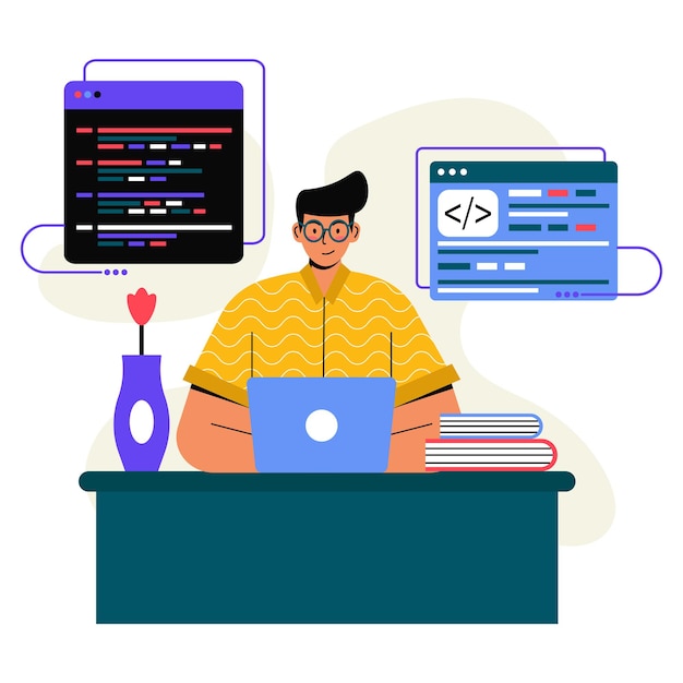 programmer flat illustration