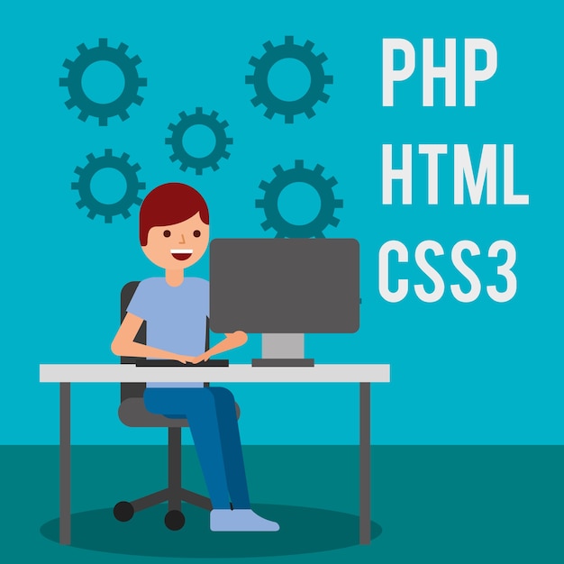 programmer working in computer website program coding 