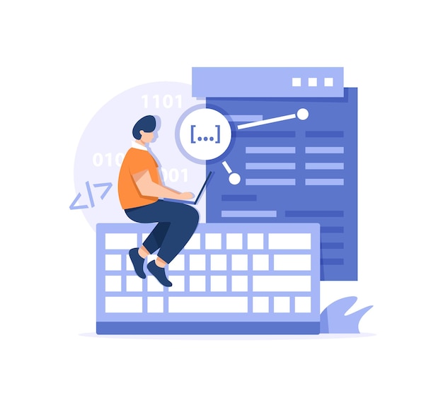 programmer write code young guy develops program or application software it specialist
