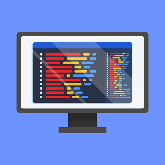 Programmering code vector icoon programmering code taal vector software code met computer vector