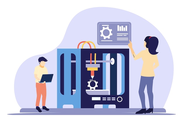 programmers analyzing structure of code and application vector illustration