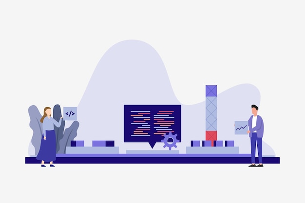 programmers coding and correct errors in project