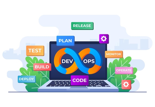 programmers practice of development and software operations devops concept