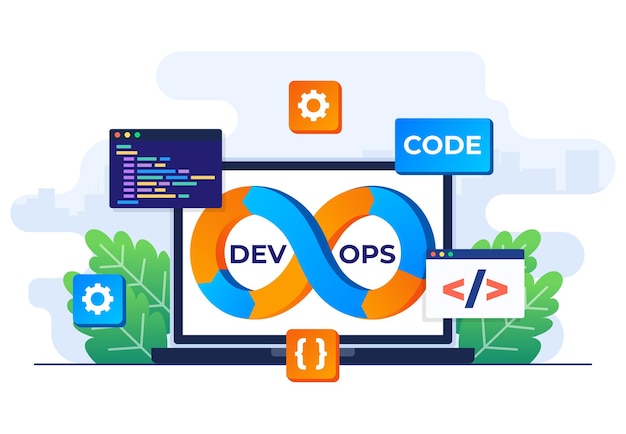 programmers practice of development and software operations devops concept