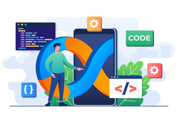 programmers practice of development and software operations devops concept