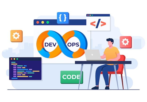 programmers practice of development and software operations devops concept