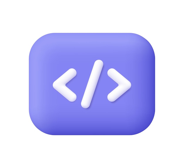 programming code on button programming coding and web development concept 3d vector icon
