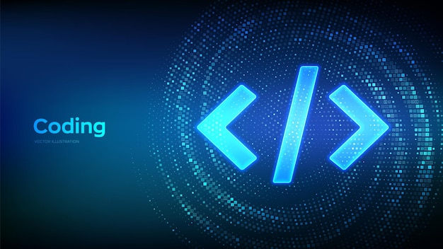 programming code coding or hacker background programming code icon made with binary code virtual tunnel warp made with digital code data flow vector illustration