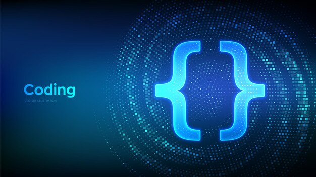 编程代码 编码或黑客背景 用二进制代码制作的编程代码图标 用数字代码制作的虚拟隧道扭曲 数据流矢量图