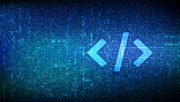 programming code. coding or hacker background. programming code icon made with binary code.