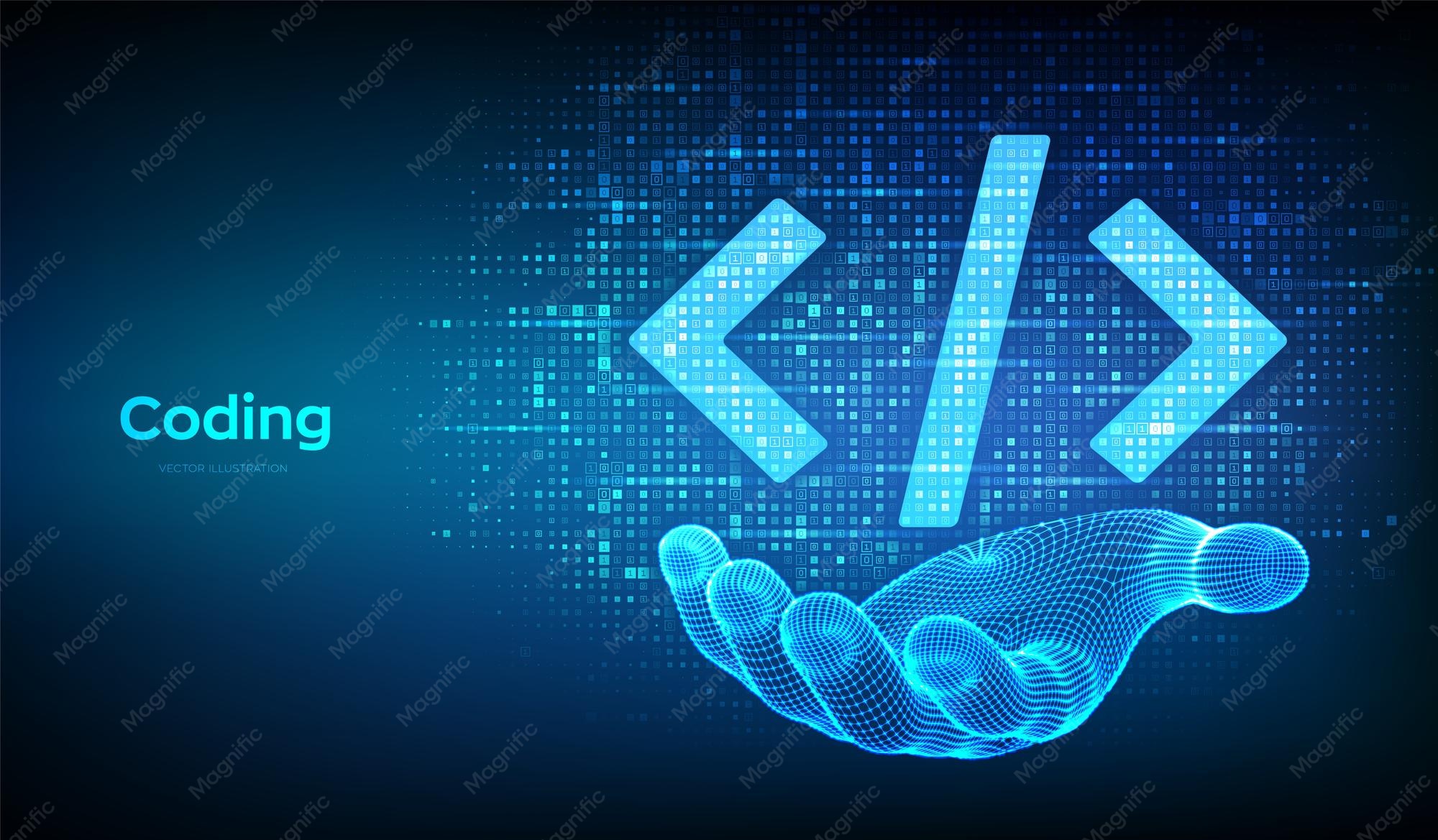 Programming code coding or hacker sign programming code icon made with ...