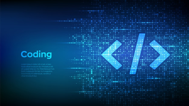 programming code  made with binary code. coding or hacker background. digital binary data and streaming digital code.