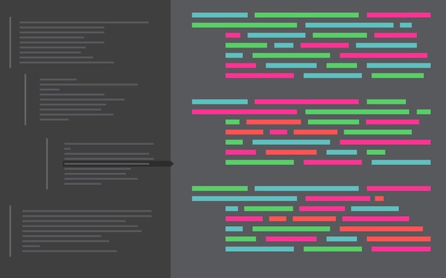 programming coding background dark vector backdrop in flat style