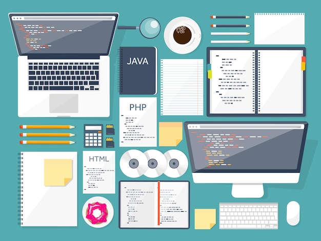 programming coding flat computing background code hardware software web development search engine