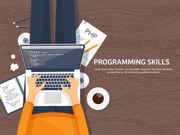 programming coding flat computing background code hardware software web development search engine