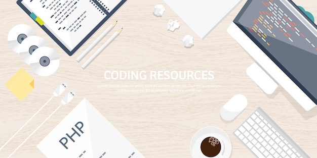 programming and coding flat computing background code hardware software web development seo search