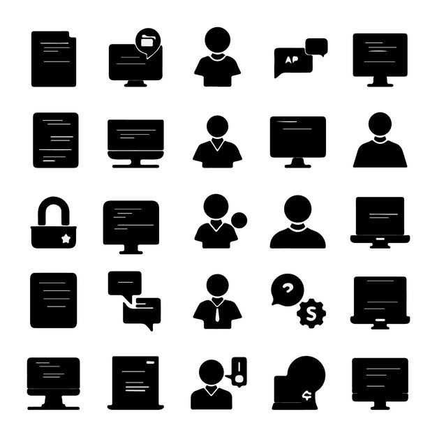 programming and coding icon set vector silhouette collection for software development code api