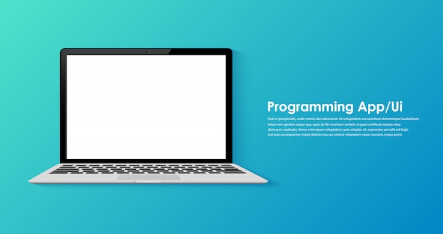 programming and coding on laptop screen template