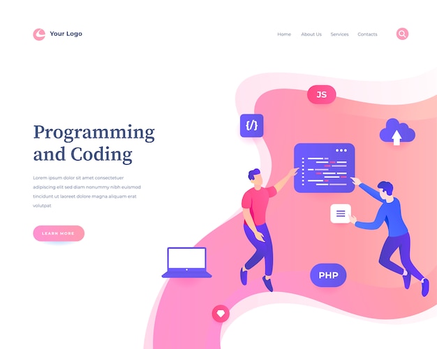 programming and coding web template