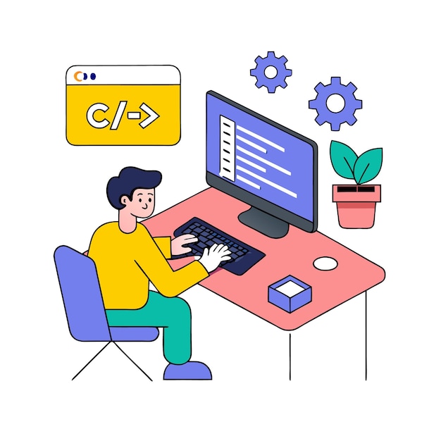 Programming concept codering java script programming illustratie