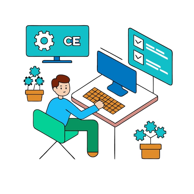 Programming concept codering java script programming illustratie
