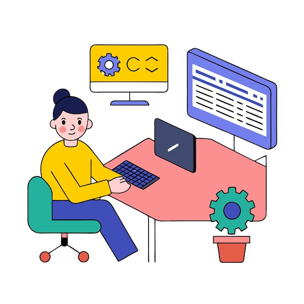 Programming concept codering java script programming illustratie