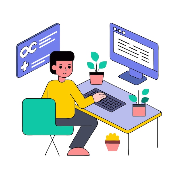 Programming concept codering java script programming illustratie