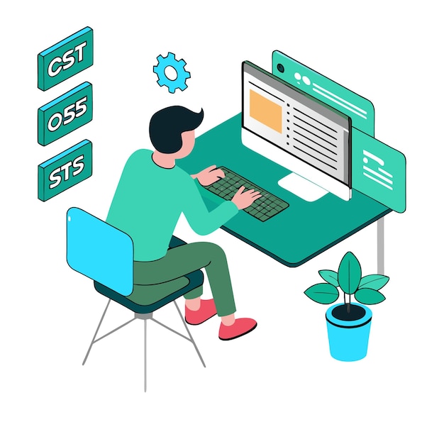 Programming concept codering java script programming illustratie