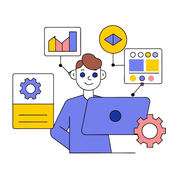 Programming concept codering java script programming illustratie