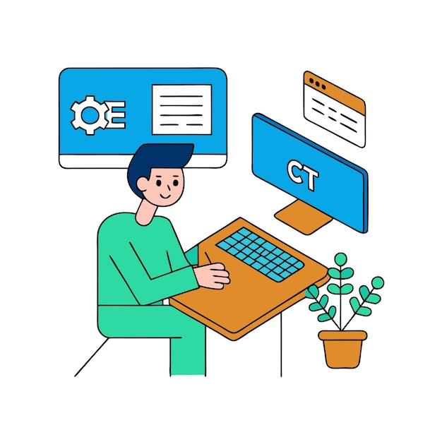 Programming concept codering java script programming illustratie