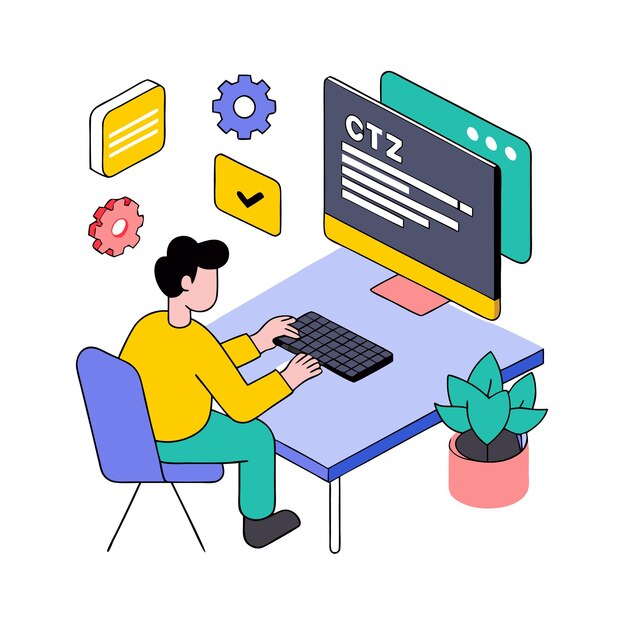 programming concept coding java script progamming illustration