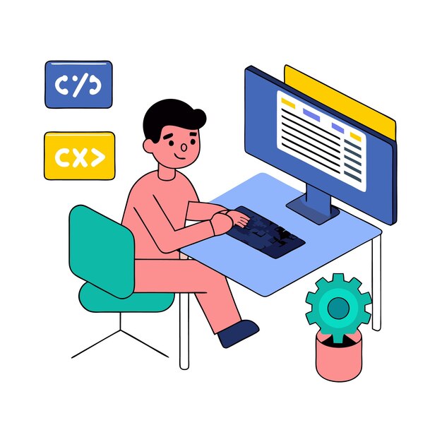programming concept coding java script progamming illustration