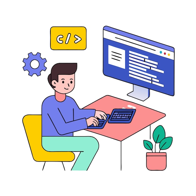 programming concept coding java script progamming illustration