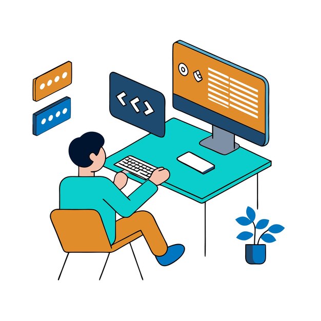 programming concept coding java script progamming illustration