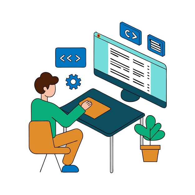 programming concept coding java script progamming illustration