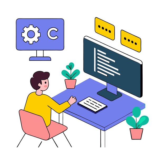 programming concept coding java script progamming illustration