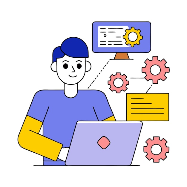 programming concept coding java script progamming illustration