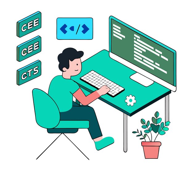 programming concept coding java script progamming illustration