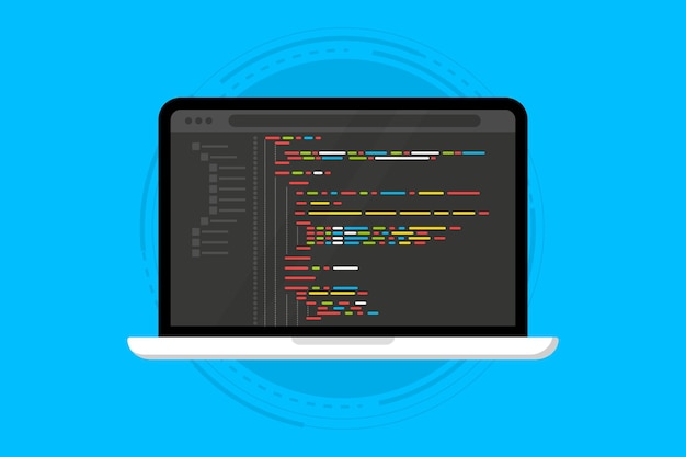 programming language and program code on screen laptop programming coding php html c css