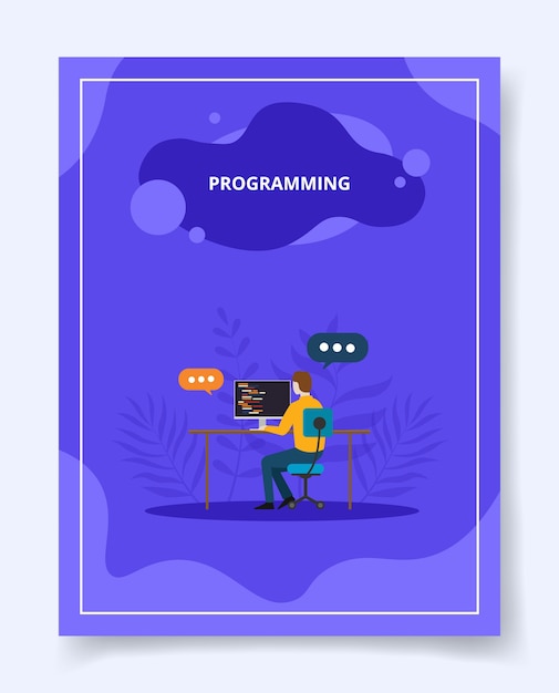 programming man development software apps on computer  