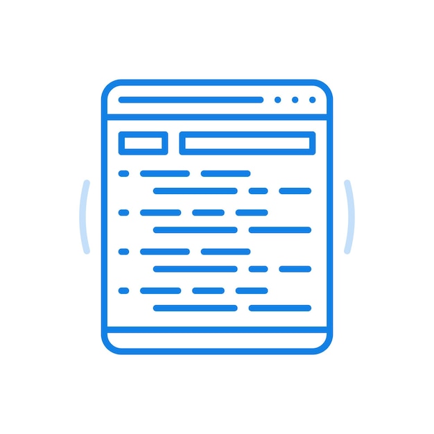 programming process vector line icon website development process and data coding