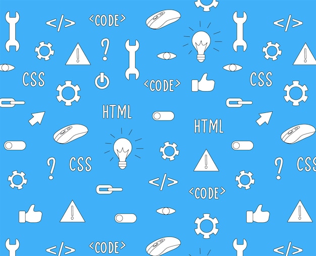 programming seamless pattern modern background of computer and developing software
