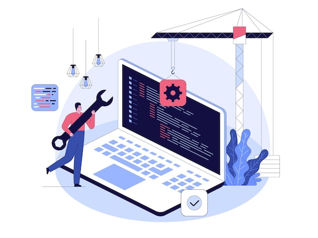 programming and software development concept