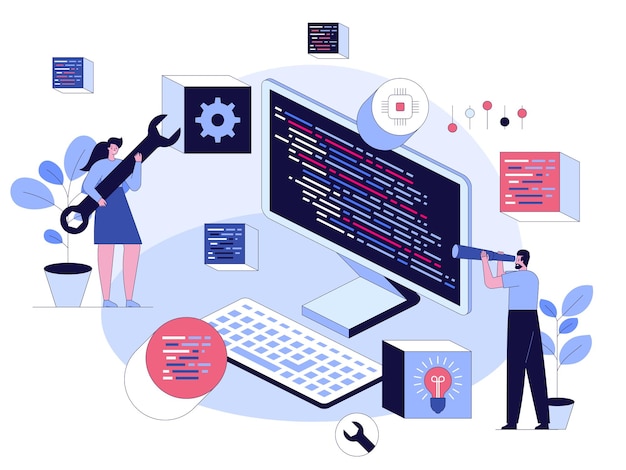 programming and software development concept