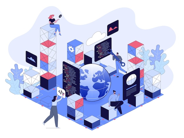 programming and software development concept