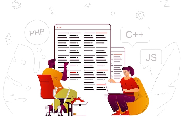 programming software web concept developers create programs and applications