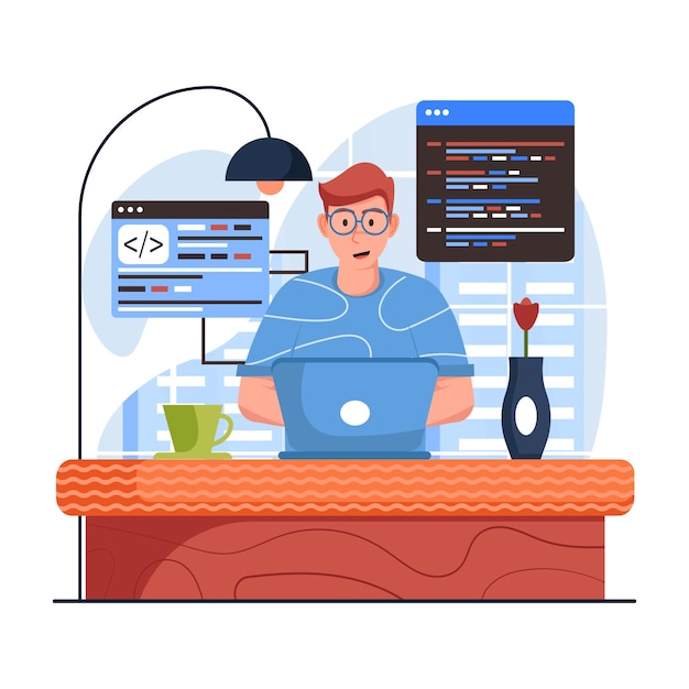 programming a website flat illustration