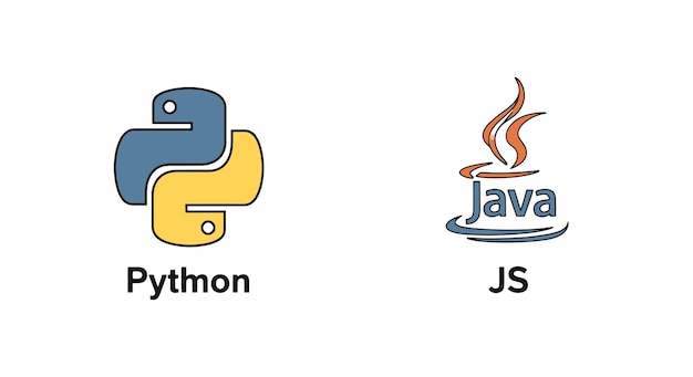 Python and JavaScript Programming Language Logos