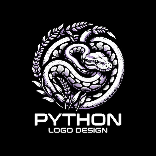 Векторный дизайн логотипа Python