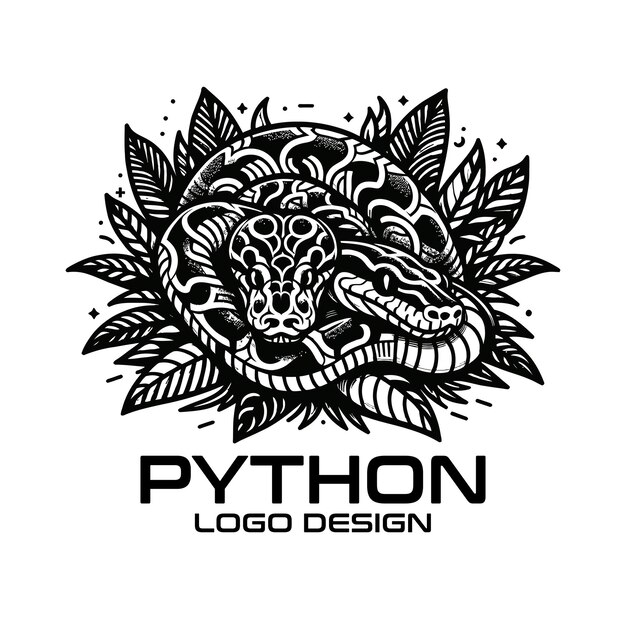 Векторный дизайн логотипа Python